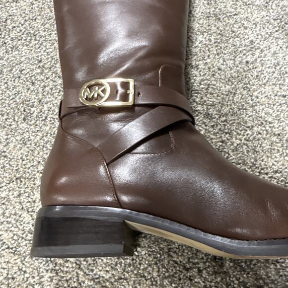 Michael Kors Bryce Brown Size 8M Black Riding Tall Boots Floor sample NWB - Picture 2 of 14